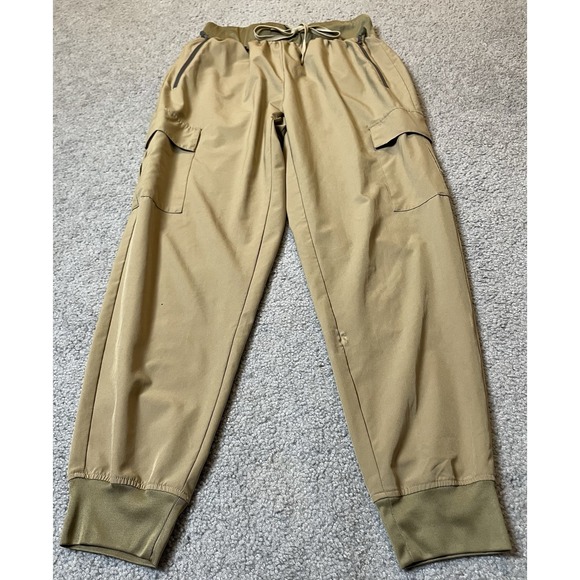 LJBJN Pants - LJBJN Jogger Pants Women's M Taupe Beige Cargo Pockets Lightweight Athleisure